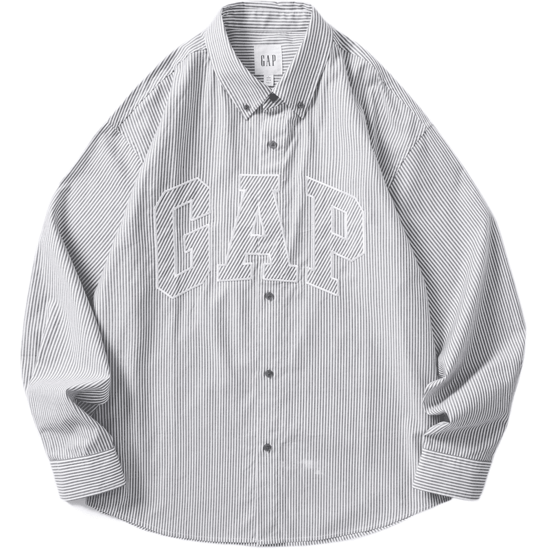 Рубашка Gap Long Sleeve Logo Stripe Shirt - Boxette Shop